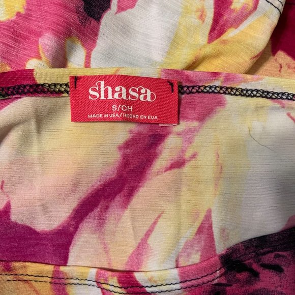 Floral Womens Top Size Small Dolman Sleeves Colorful Stretch Style - Picture 3 of 7